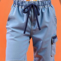 Pine Kids Woven Knee Length Solid Shorts - Light Blue-image-97