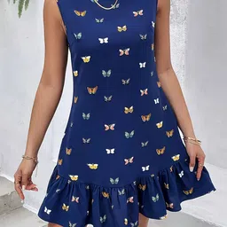 StyleCast x Revolte Women Graphic Printed Layered Fit & Flare Dress-image-81