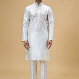 Arihant Rai Sinha Men Embroidered Regular Kurta with Churidar-image-53