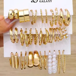 Jewels Galaxy Contemporary Half Hoop Earrings-20