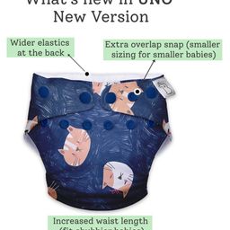 SuperBottoms Reusable and Washable Cloth Diapers Free Size UNO Kitten Print - Blue image 2