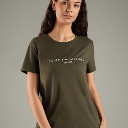 Tommy Hilfiger Women Brand Logo Printed Round Neck Cotton T-shirt-picture-39