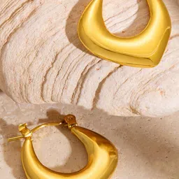 GOLDIWALA Geometric Gold-Plated Hoop Earrings-picture-7