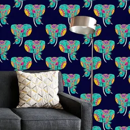 ArtzFolio Printed UV-Resistant Anti-Bacterial Sugar Skull Indian Elephant Peel & Stick Wallpaper-image-30
