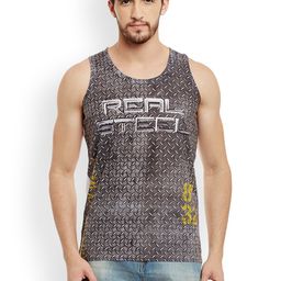 Wear Your Mind Men Grey Printed Round Neck T-shirt-image-9