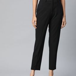 Marks & Spencer Women Black Slim Fit Cropped Trousers-image-87