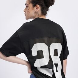 glitchez Mickey Mouse Print Drop-Sleeves Pure Cotton Oversized T-shirt with Mesh Inserts-picture-27