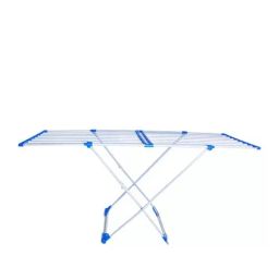 Peng Essentials Flexy  Powder Coated Mid Steel Cloth Drying Stand Silver & Blue-image-54