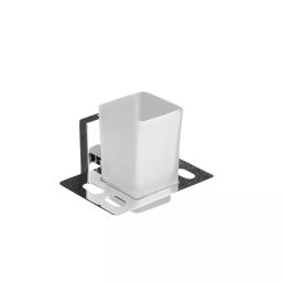 Dlii Tumbler Holder Stainless Steel, Plastic White Chrome Finish Wall Mounted for Bathrooms, Sq - 008-image-56