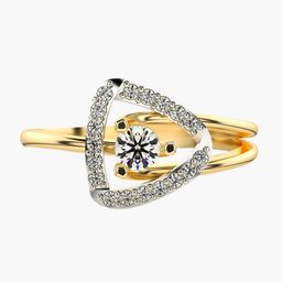 VALANOVA Yellow Gold Plated Sterling Silver Certified 0.30 Ct Lab Grown Diamond Ring-image-40