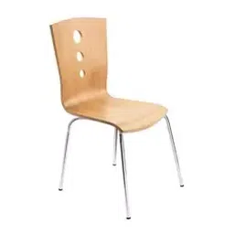 Exclusive Furniture DCHK06 Plywood And Steel Cafeteria Chair In Steel Natural Wood-image-74
