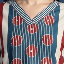 RAJMANDIRFABRICS Geometric Printed Thread Work Pure Cotton Kurta With Trousers And Dupatta image 5