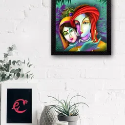 eCraftIndia Multicoloured Radha Krishna UV Wall Art-image-57