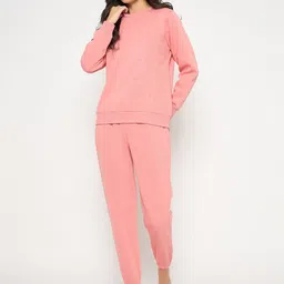 Madame Women Floral Print Round Neck Long Sleeves Night suit-image-4