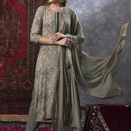 Anni Designer Women Floral Printed Regular Kurta with Trousers & With Dupatta-image-62