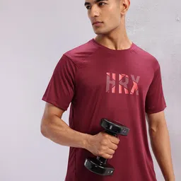 HRX by Hrithik Roshan Brand Logo Print Rapid-Dry Training T-shirt-picture-4