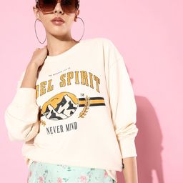 The Roadster Life Co. Creamy Cream Printed Hello Monsoon Hyper Graphics Sweatshirt-image-84