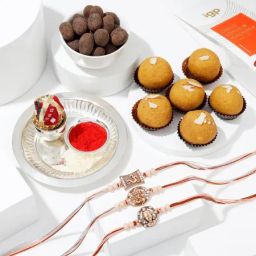 Set of 3 Spiritual Beliefs Rakhi Hamper-12