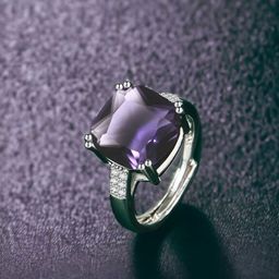 Designs & You Silver-Plated Cubic Zirconia Stone-Studded Adjustable Finger Ring-image-17