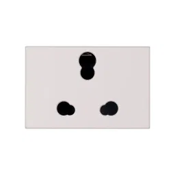 Legrand Indian Standard Socket with Shutter Myrius Classic White 6/16 Amp 3 Module, 6792 29-26
