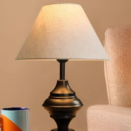 Decorcity Black Metal Frustum Shaped Table Lamp-55