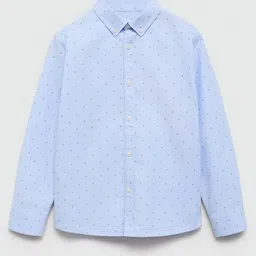 Mango Kids Boys Pure Cotton Geometric Micro Disty Printed Casual Shirt-image-15