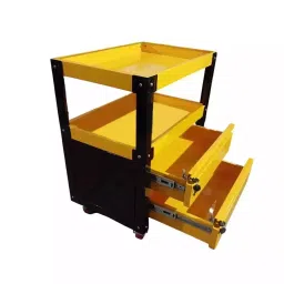 Rimsha Multi-Utility Tool Trolley with 2 Drawers & 2 Trays 3 Inch (7.62 cm) Wheel Size 600x450x700 mm Mild Steel for Industrial Use-20