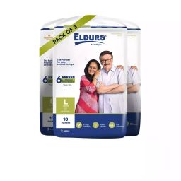 ELDURO Regular Unisex Adult Tape Diapers with Aloe Vera L Size, (Pack of 30 Pcs)-picture-42