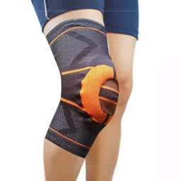 Dyna 3D Knitted Knee Brace (Left) - Orange-XXL-image-67