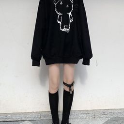 Outzidr Women Printed Longline Sweatshirt-image-25