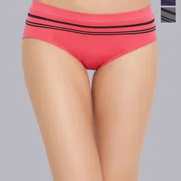 DressBerry Women Seamless Pack Of 3 Striped Mid-Rise Basic Briefs-picture-4