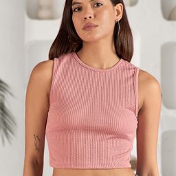 DressBerry Chambray Tank Crop Top-image-68