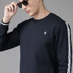 Roadster Men Navy Blue Solid Sweatshirt-picture-11