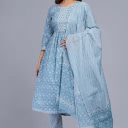 Moda Rapido Women Ethnic Motifs Printed Regular Pure Cotton Kurta with Trousers & With Dupatta-51