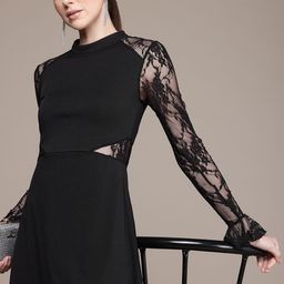 bebe Lace Detailed A-Line Mini Dress-picture-45