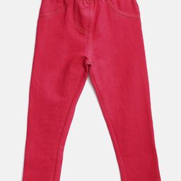 Bella Moda Girls Pink Solid Skinny Fit Treggings-image-9