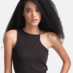 Kazo Woman Pink & Black Halter Neck Crop Top-image-42