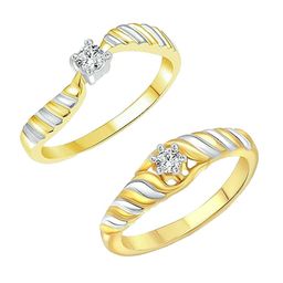 Vighnaharta Set Of 2 Gold-Plated Cubic Zirconia-Studded Finger Ring-image-38