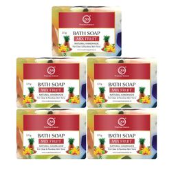 Nuerma Science Set Of 5 100% Natural Herbal Mix Fruit Bath Soap - 125 gm Each-14