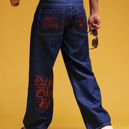 HERE&NOW Men Mid-Rise Printed Baggy Jeans-image-65