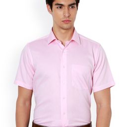 Van Heusen Men Pink Regular Fit Self-Design Formal Shirt-image-20