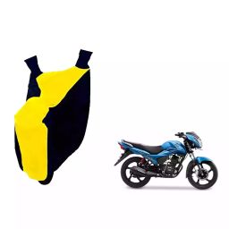 Auto Pearl Waterproof Two Wheeler Cover For TVS Victor New (Yellow & Blue)-97