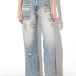 ONLY Women Straight Fit High-Rise Highly Distressed Heavy Fade Cotton Jeans-image-41