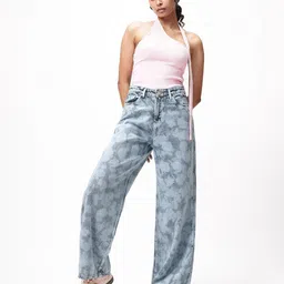 FREAKINS Women Icy Camo Baggy Jeans-image-57