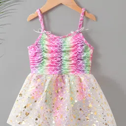 Kookie Kids Sleeveless Frock Style Swim Suit Sequined Design - Pink-picture-23