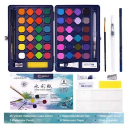 AKN TOYS Kids Watercolor Paint Set, 48 Vibrant Colors Paint Kits, Art Supplies Painting Gifts for Adult, Teenager, Artists, Paint Supplies with Watercolor Paint Brush Pens, Palette, and Durable Storage Case - PACK OF 1 - COLOR MAY VARY-22