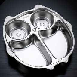 Happy Hues Stainless Steel Divided Meal Plate Tray-4 Compartments Dinner Dish for Baby- Toddler- Kids Eating Food- Owl Design-29
