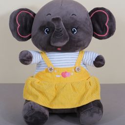 Dukiekooky Super Cute & Adorable Black Elephant Soft Toy- Height 30 cm-12