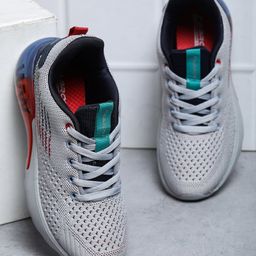 ABROS Mesh Detailed Colour Blocked Shoes - Grey & Navy Blue-image-69