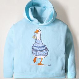 Cherry Crumble By Nitt Hyman Full Sleeves Duck Embroidered Hoodie - Sky Blue-picture-42